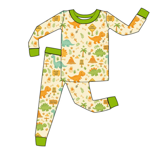 Dino Park 2 Piece Bamboo Set